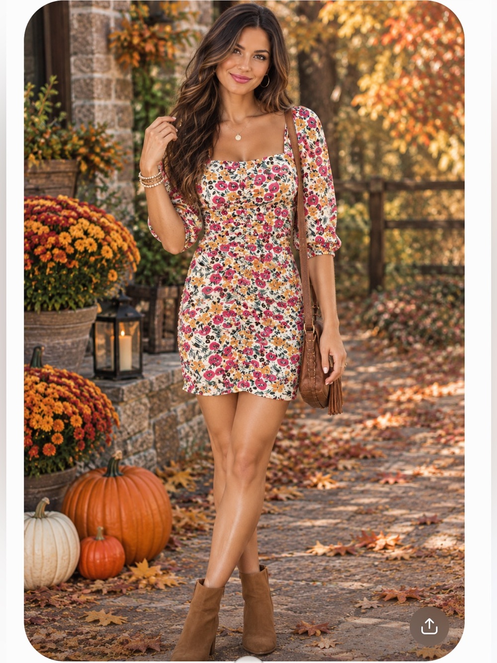 Anthropology bishop + young Multicolor Floral Midi Dress